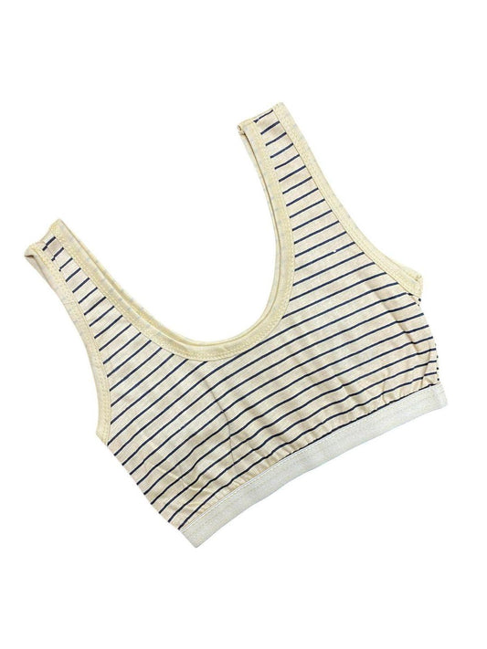 Cotton Striped Bra Set for Women – Free Size | Pack of 2 | Ivory & Magenta