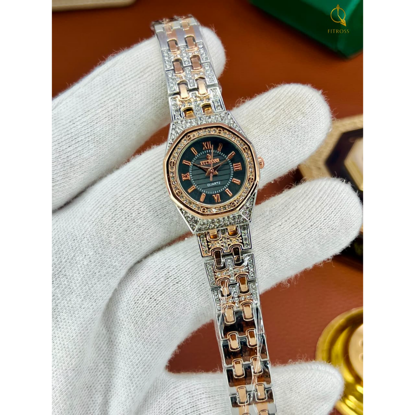Fitross Octagonal Diamond Watch
