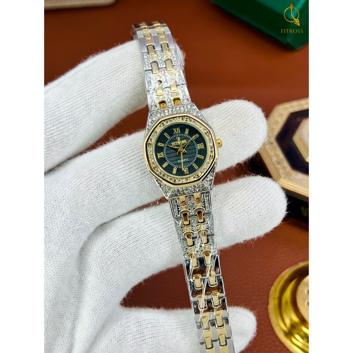 Fitross Octagonal Diamond Watch