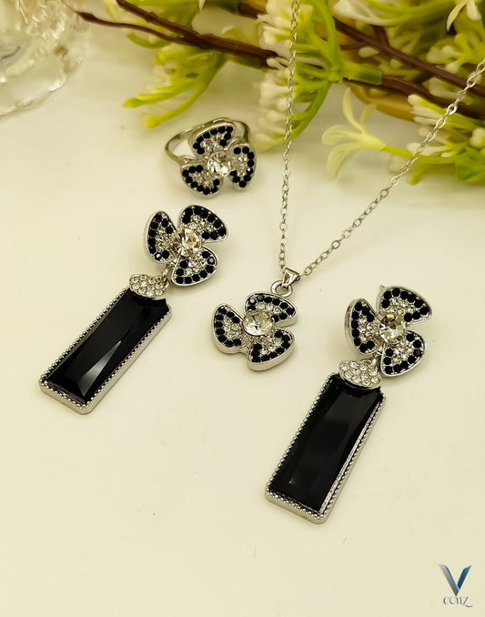Vconz Collection Fancy Flower Jewelry Set